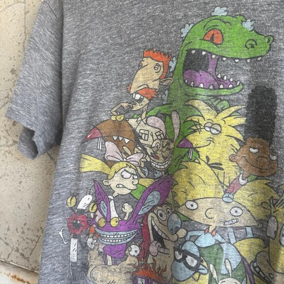 Vintage Rugrats T Shirt Nickelodeon Graphic Tee Gray Unisex Retro 90s Medium - Picture 2 of 3